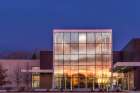Sunrise glows on the North Dakota Heritage Center and State Museum in Bismarck, North Dakota, USA. Art Print